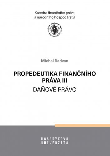 Propedeutika finančního práva III