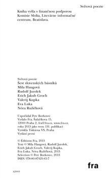 Šest slovenských básníků - Eva Luka, Nóra Ružičková, Mila Haugová, Rudolf Jurolek, Erich Jakub Groch