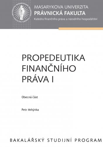 Propedeutika finančního práva I