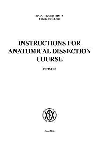 Instructions for Anatomical Dissection Course